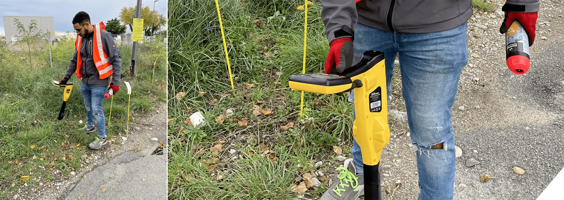 Utilisation du détecteur électromagnétique par notre pôle Détection réseaux