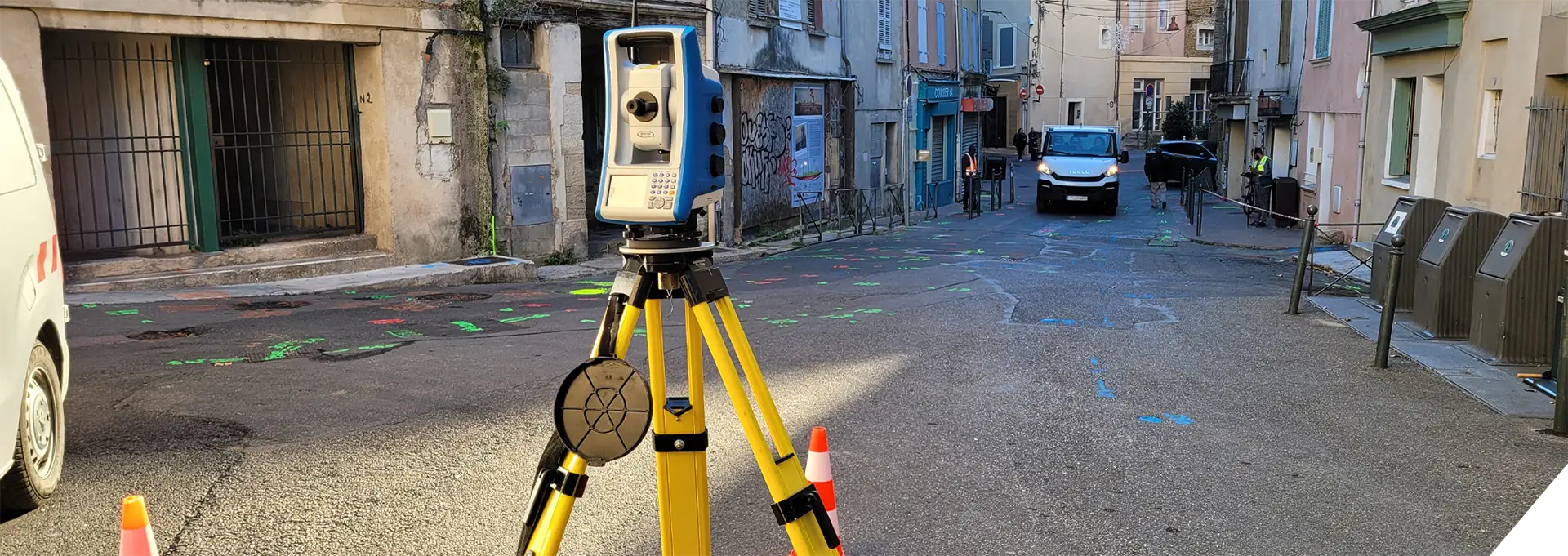 La station totale de notre pôle Topographie en situation